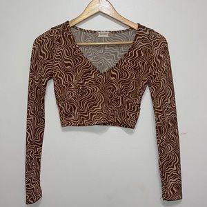 Altar’d State brown/tan swirl long sleeve top